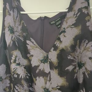 Maggy London Purple and Black Floral V-Neck Camisole